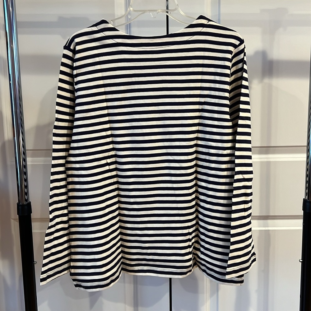 Appleseed's Women Navy and Cream Striped Long Sleeve Tee - Picture 3 of 7
